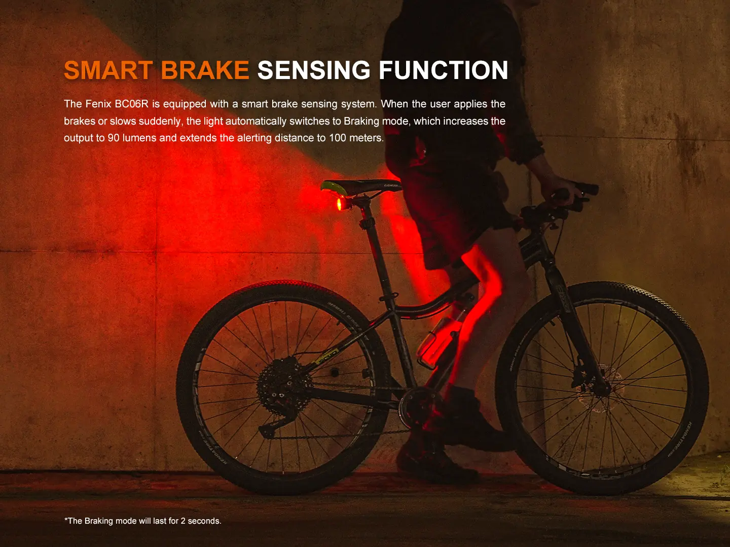 Fenix BC06R Smart Brake Sensing Rechargeable Bicycle Taillight - view 3