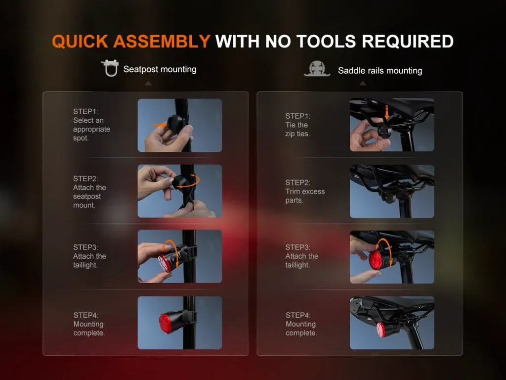 Fenix BC06R Smart Brake Sensing Rechargeable Bicycle Taillight - view 5