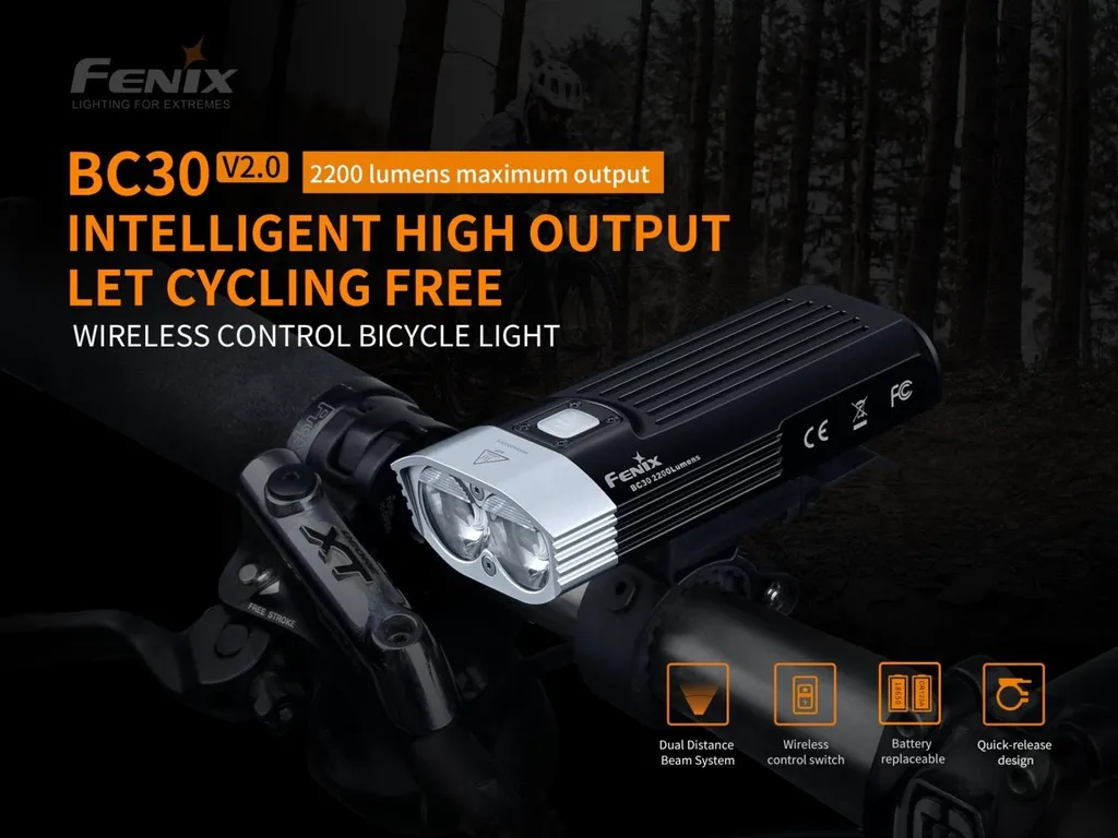 Fenix BC30 V2.0 Bike light with Wireless Remote Switch