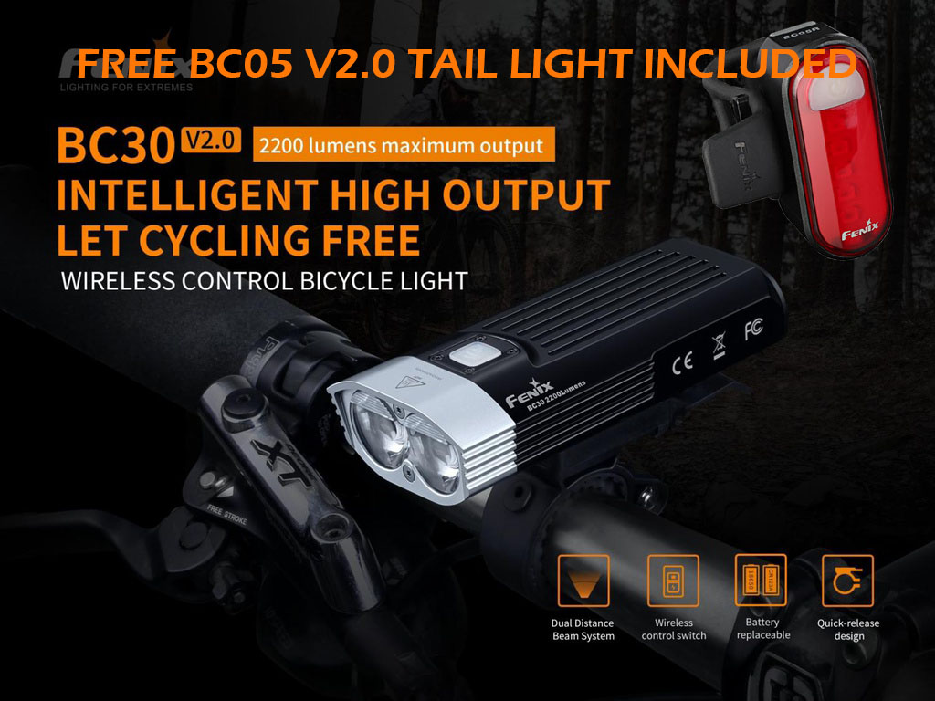 Fenix BC30 V2.0 Bike light with Wireless Remote Switch