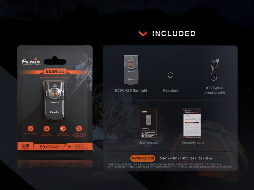 Fenix E03R V2.0 All-Metal Keychain Flashlight - view 14