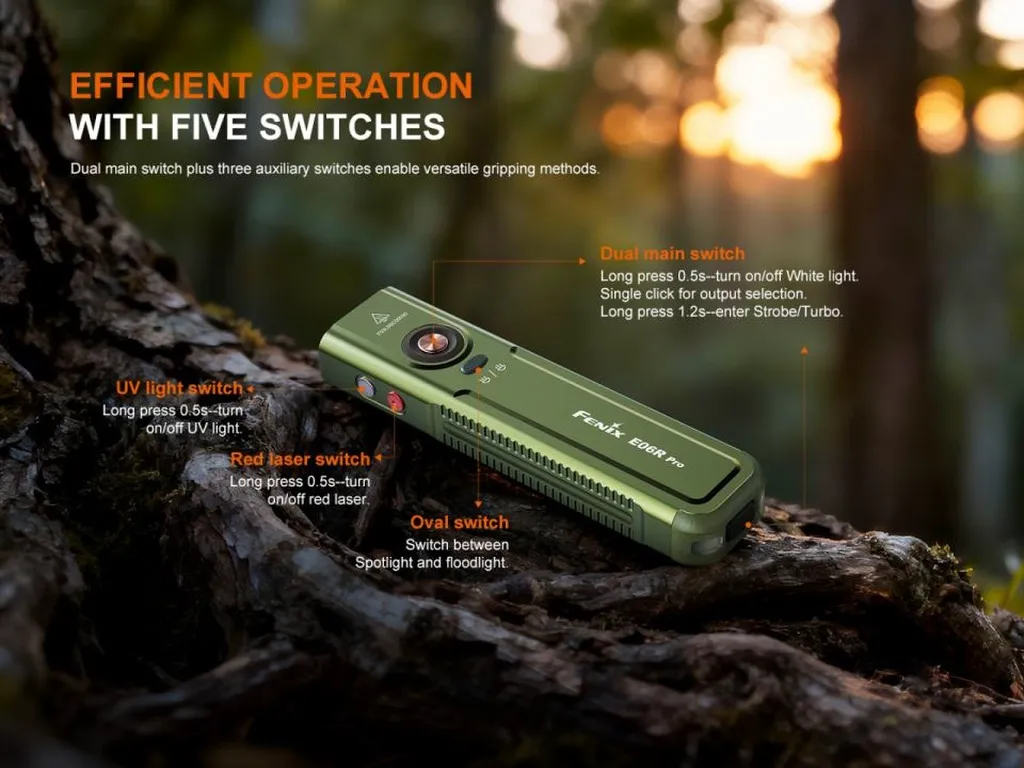 Fenix E06R Pro Three-Light-Source Dual-Switch Control Flashlight - view 11