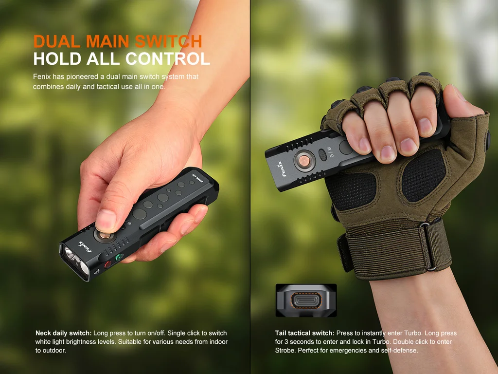 Fenix E08R UE Multiple-Light-Source Dual-Control Flashlight - view 3