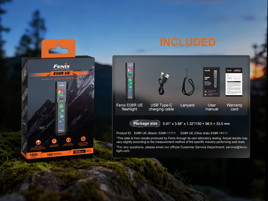 Fenix E08R UE Multiple-Light-Source Dual-Control Flashlight - view 18