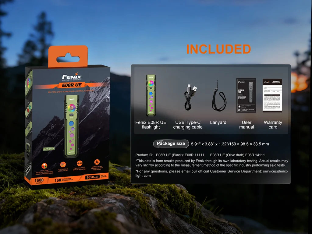 Fenix E08R UE Multiple-Light-Source Dual-Control Flashlight - view 19