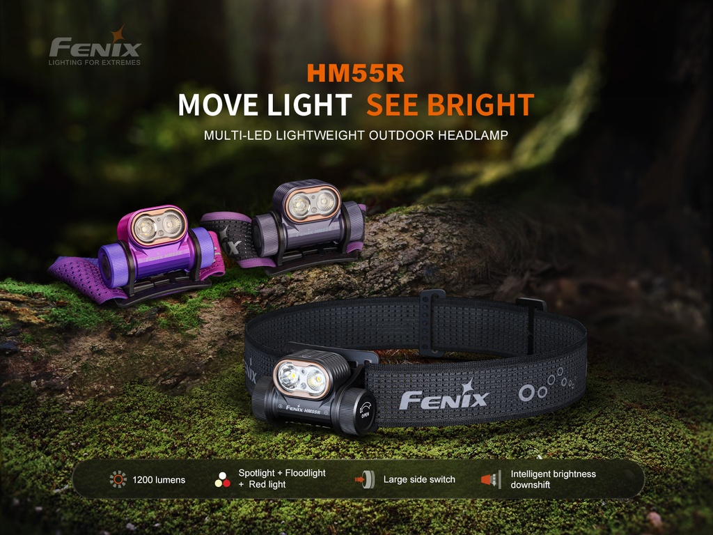 Fenix HM55R Mult-Led Lightweight Outdoor Headlamp