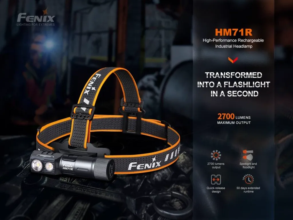 Fenix HM71R High-Performance Rechargeable Industrial Headlamp