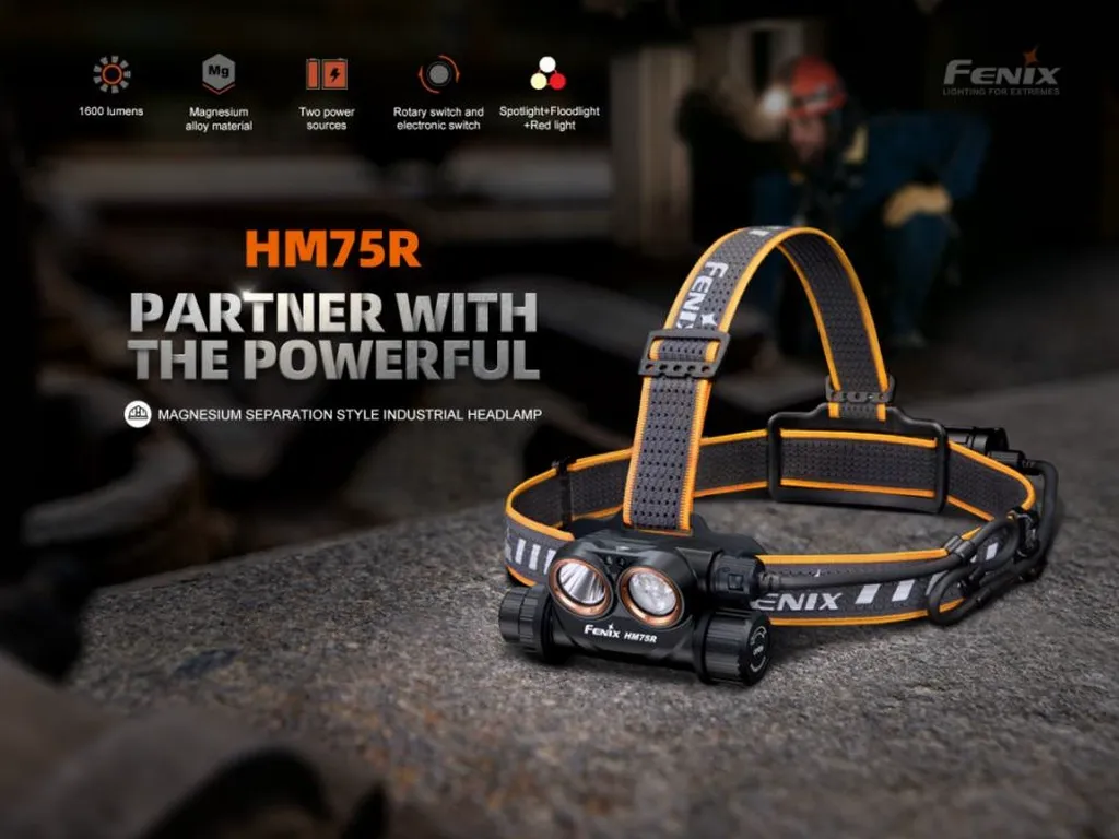 Fenix HM75R Magnesium Dual Battery Rechargeable Headlamp