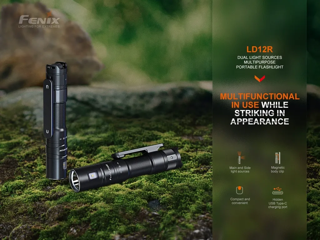 Fenix LD12R Dual Light Sources Multipurpose Portable Flashlight