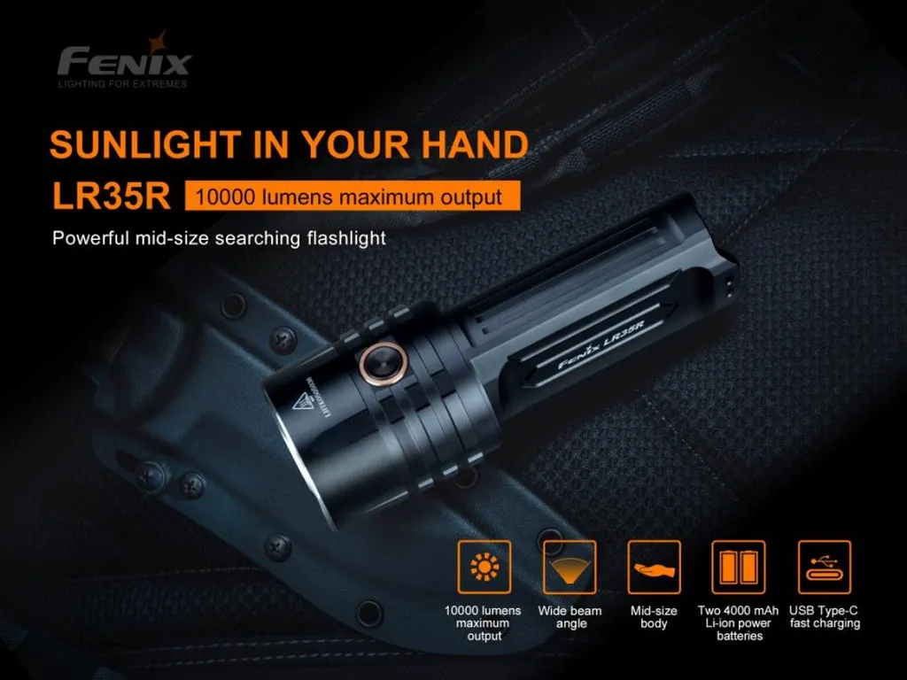 Fenix LR35R Super Bright Rechargeable Flashlight