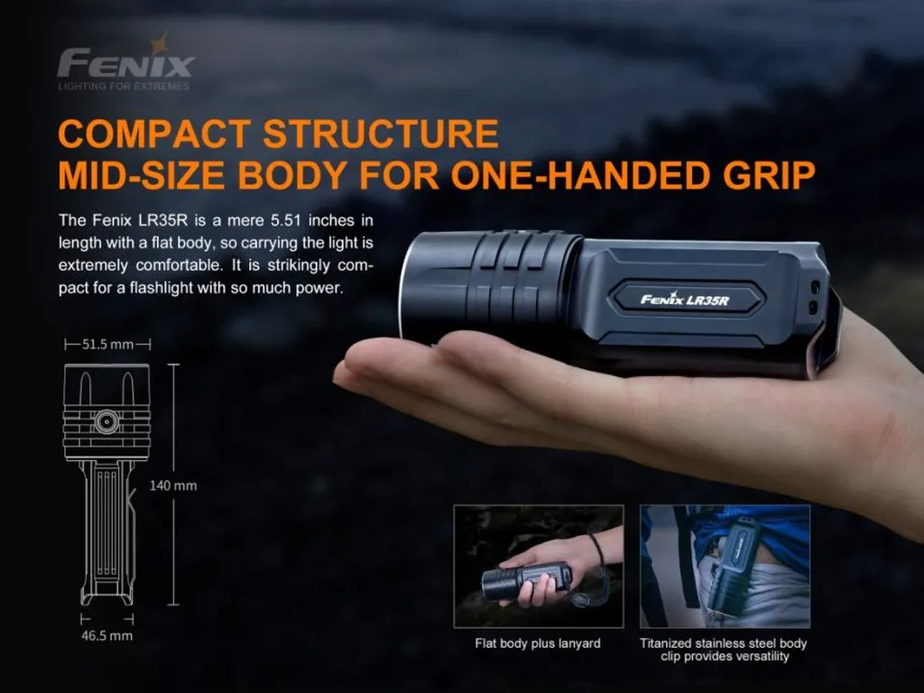 Fenix LR35R Super Bright Rechargeable Flashlight - view 4