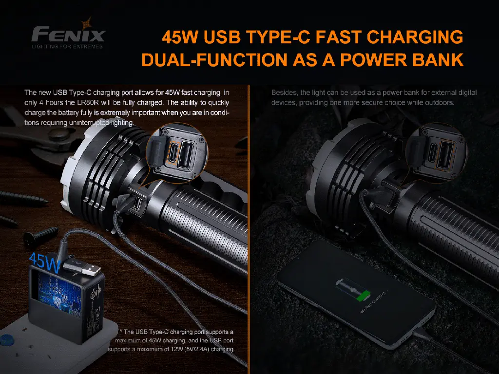 Fenix LR80R Super Bright Handheld Searching Flashlight - view 6