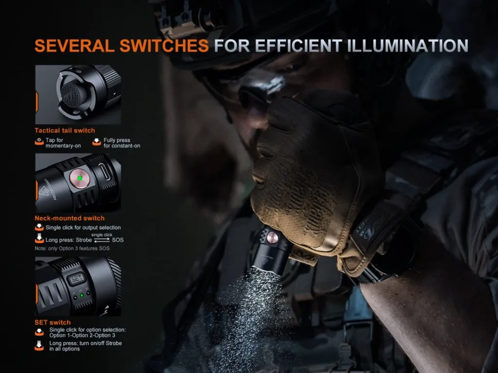 Fenix PD35R ACE Multi-Mode Tactical Flashlight - view 7