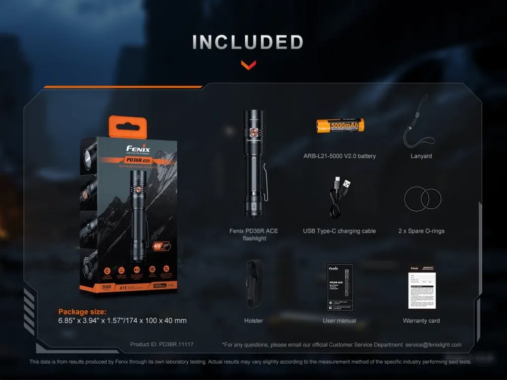 Fenix PD36R ACE Multi-Mode Tactical Flashlight - view 15