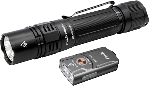 Fenix PD36R Pro Heavy-Duty Rechargeable Tactical Flashlight + E03R V2.0 Keychain Light