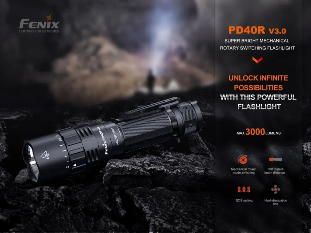 Fenix PD40R V3.0 Super Bright Mechanical Rotary Switching Flashlight