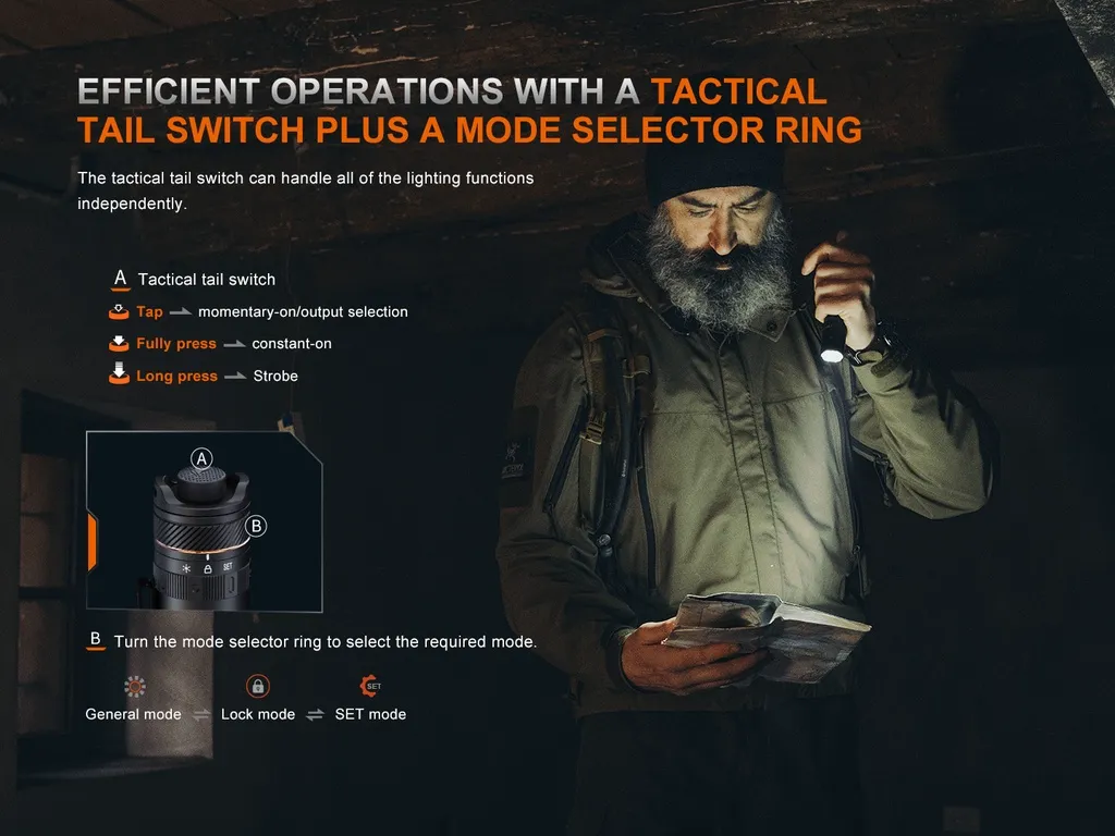 Fenix PD45R ACE Multi-Mode Tactical Flashlight - view 3