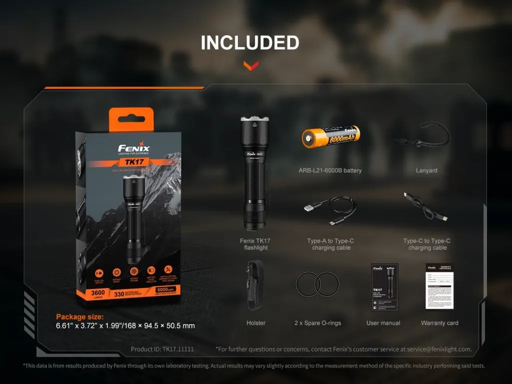 Fenix TK17 Dual Tail Switch Tactical Flashlight - view 16