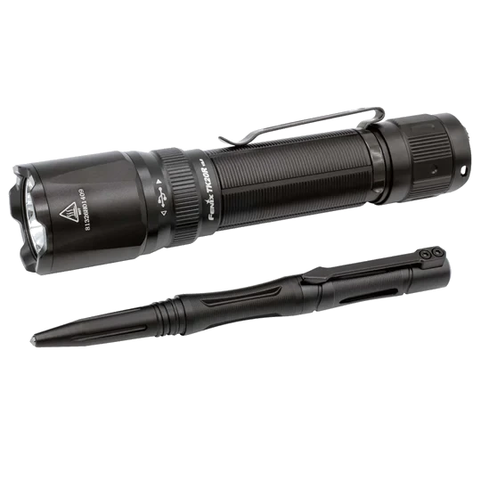 Fenix TK20R V2.0 Rechargeable Dual Rear-Switch Multipurpose Flashlight + T5 Tactical Pen cutout