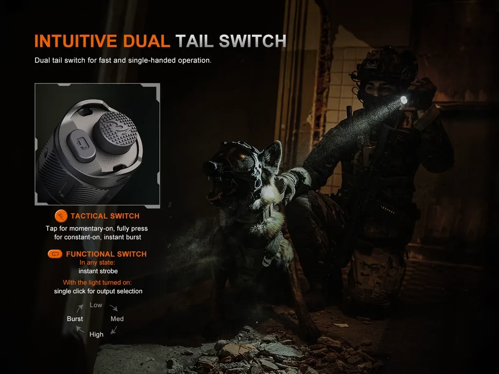 Fenix TK21R Dual Tail Switch Military And Duty Flashlight - view 4