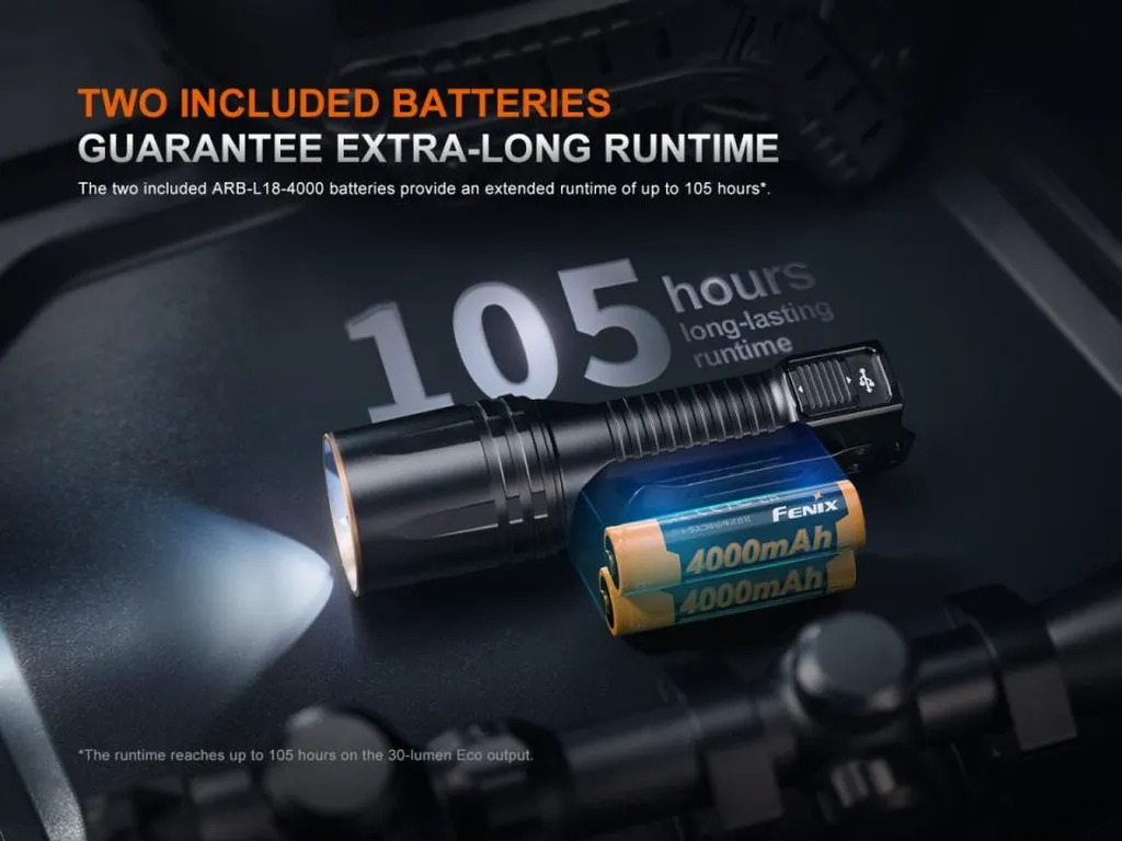 Fenix TK35R High-Performance Multi-Mode Rechargeable Tactical Flashlight with UV Light - view 9