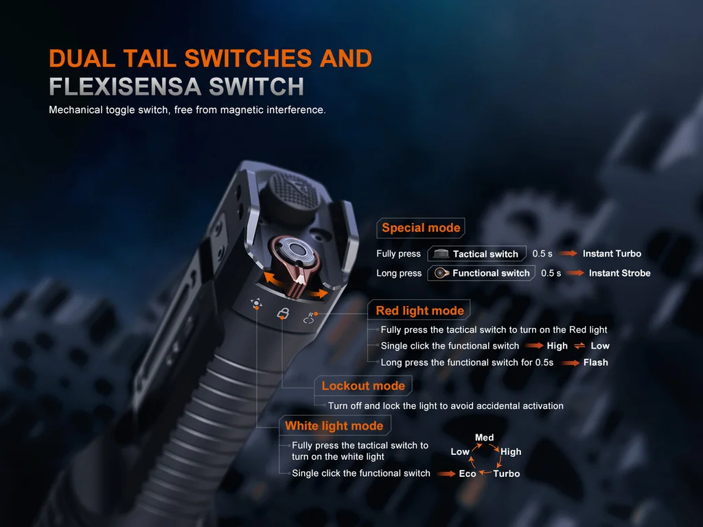 Fenix TK35R RED High-Performance Multi-Mode Rechargeable Tactical Flashlight with Red Light - view 5