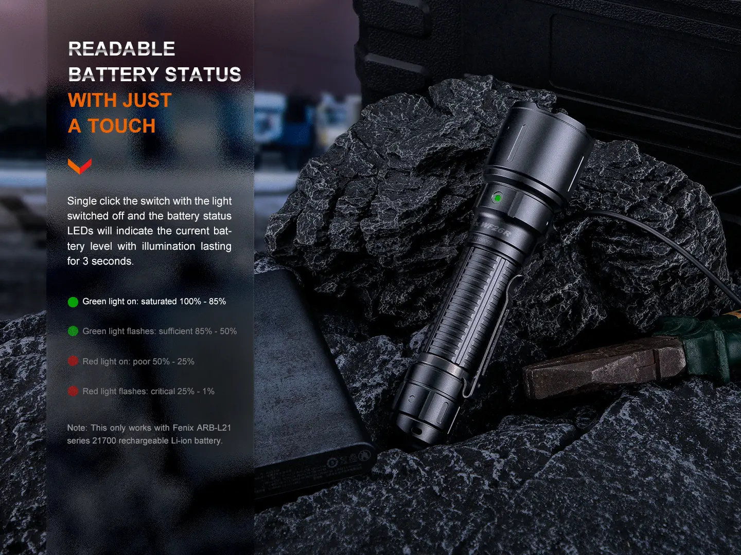 Fenix WF26R High-Performance Rechargeable Flashlight with Charging Dock - view 11