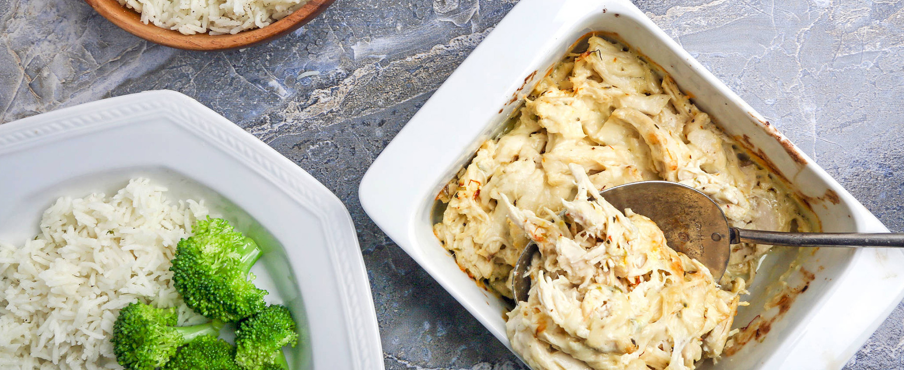 Fricassee de poulet avec brocoli et riz