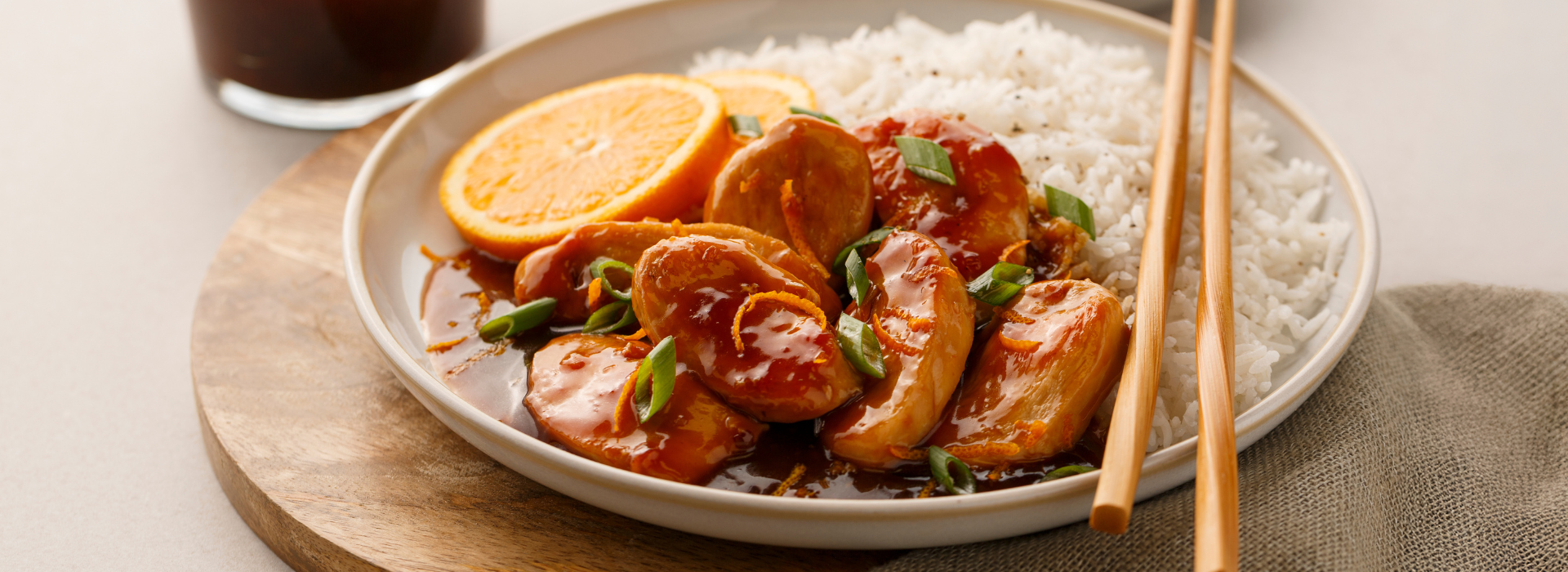 Poulet asiatique a lorange