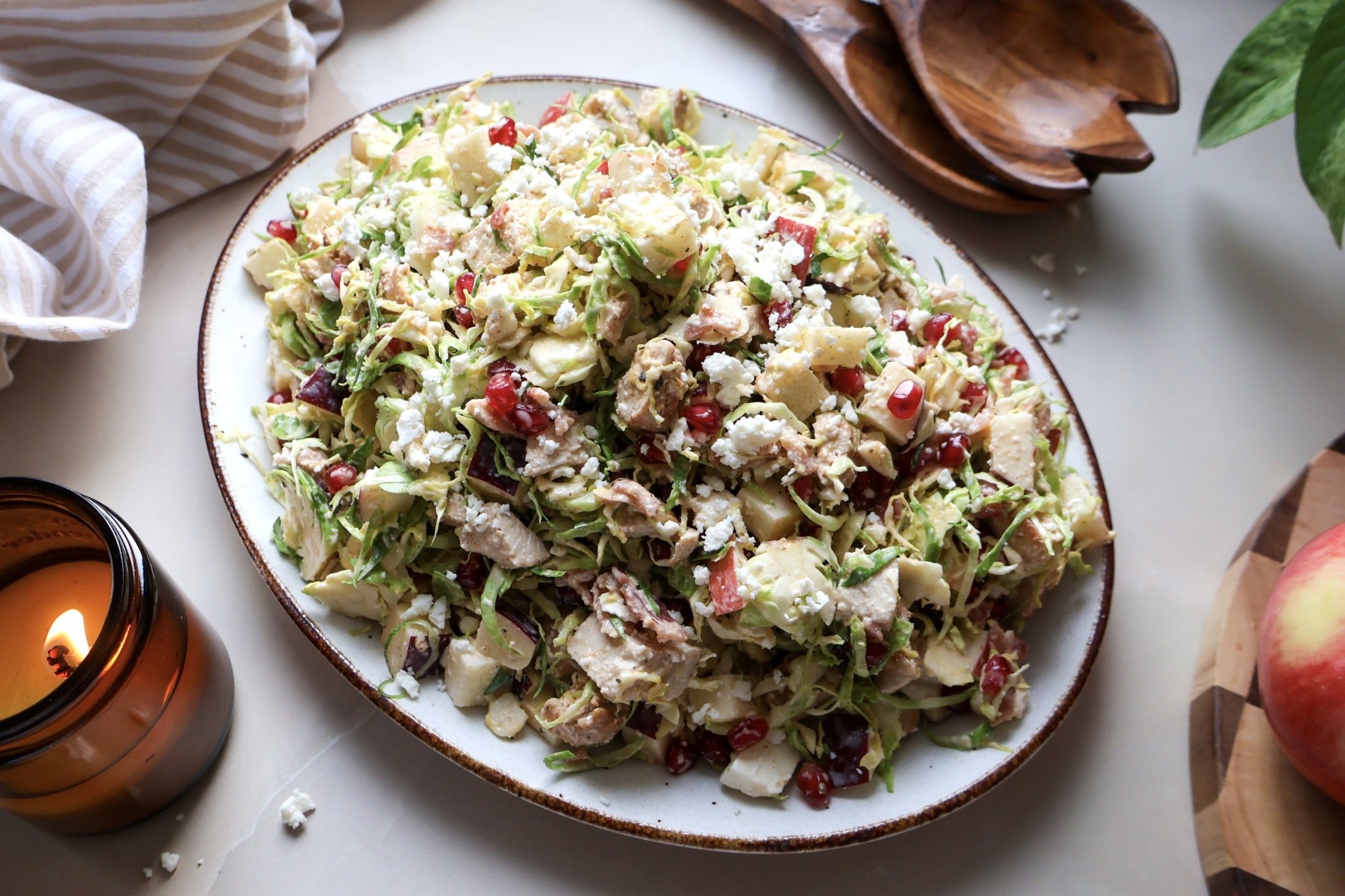 Salade de choux de Bruxelles pommes et poul