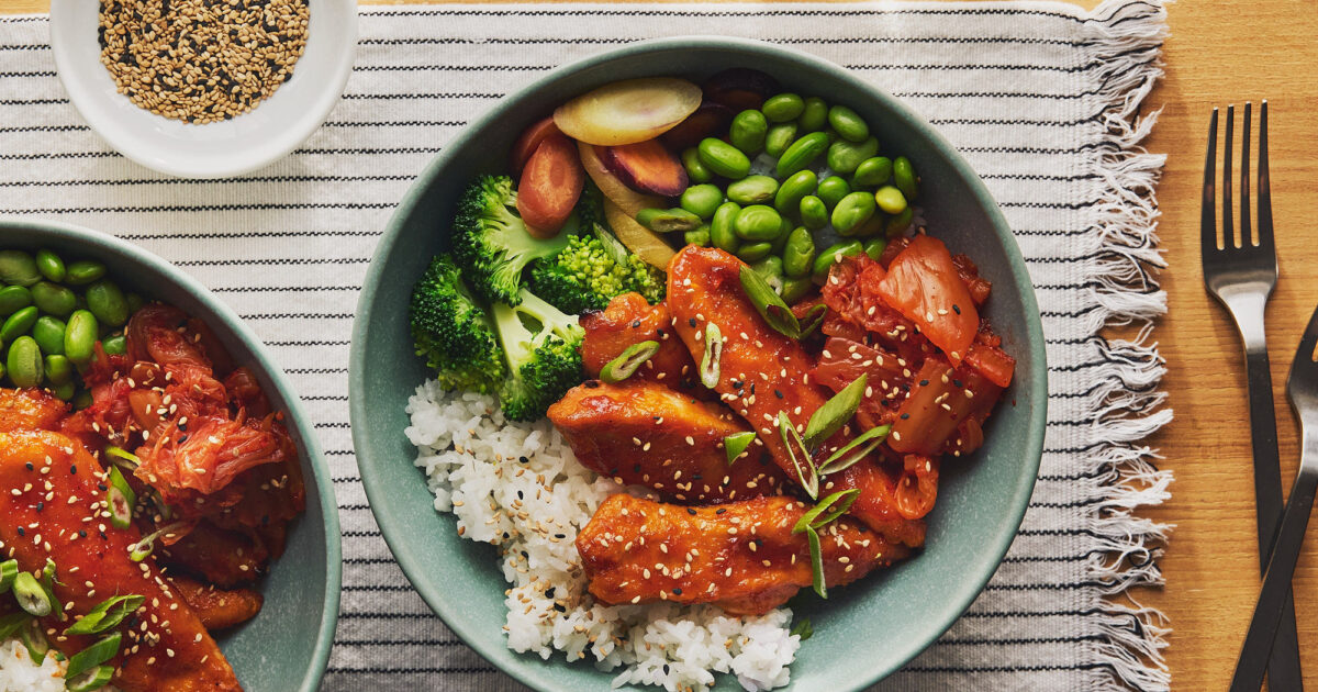 Recette de bol de poulet coréen | Exceldor