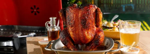Poulet entier à la bière fumée et érable