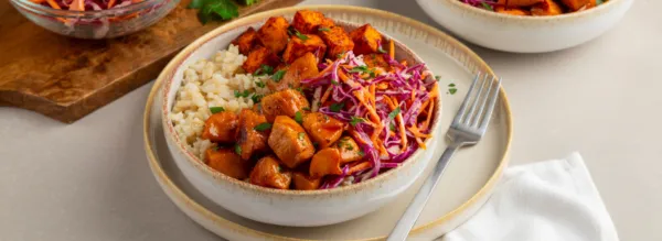 Spicy Honey Chicken Rice Bowls