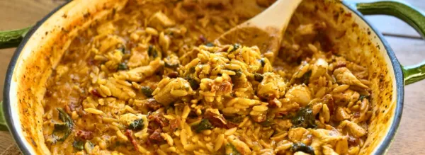 Poulet Marry Me Orzo et Pesto