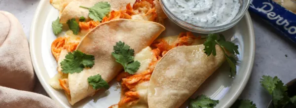 Buffalo Chicken Tacos with Cheese Curds