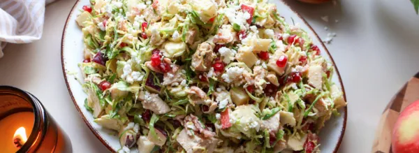 Brussels Sprout, Apple and Grilled Chicken Salad