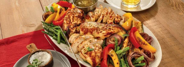 Mustard Chicken Platter with Sautéed Vegetables