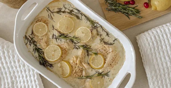 LEMON AND ROSEMARY CREAMY CHICKEN BREASTS