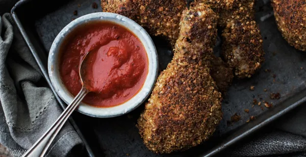 SALAMI AND PARMESAN–BREADED CHICKEN DRUMSTICKS