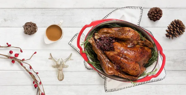 TURKEY WITH MOLASSES-CRANBERRY GLAZE