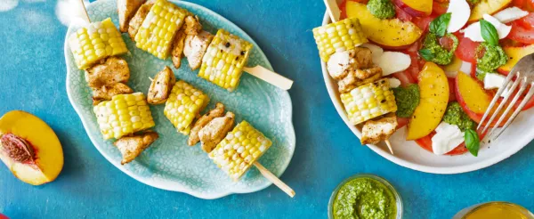 CHICKEN AND CORN SKEWERS