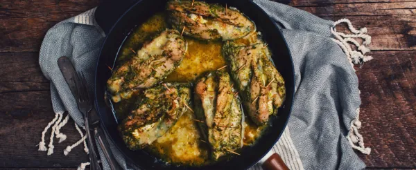 POITRINES DE POULET AU BRIE ET AU PESTO