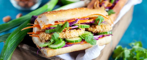 BANH MI WITH BREADED CHICKEN