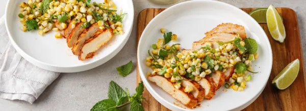 MARINATED CHICKEN WITH GRILLED CORN SALSA