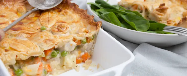 CHICKEN POT PIE WITH GREEN SALAD