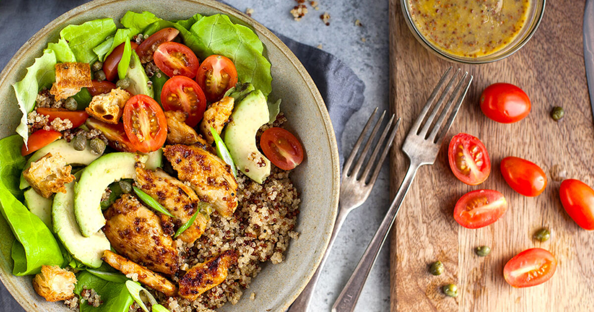 Quinoa Bowl with Avocado, Homemade Croutons, and… | Exceldor