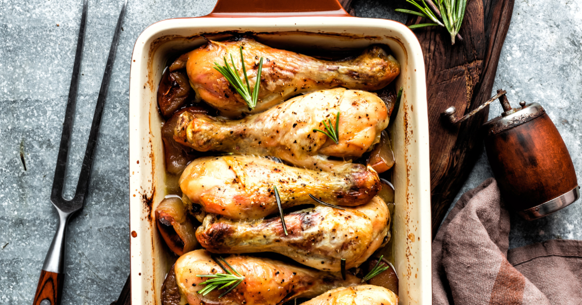 Braised chicken drumsticks with pear | Exceldor