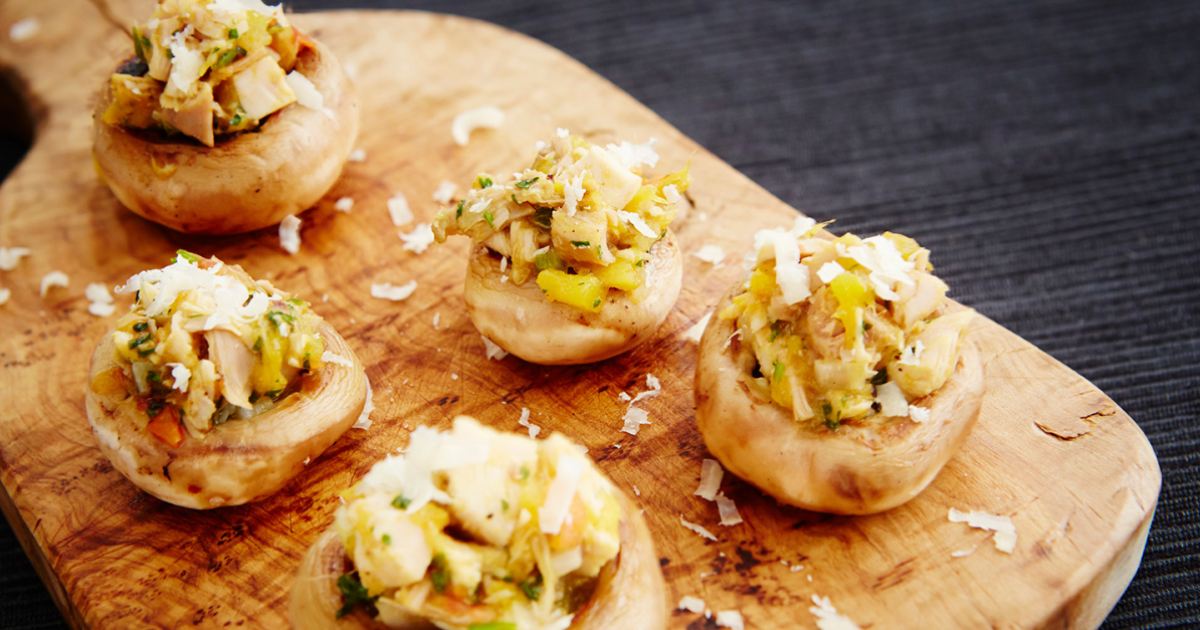 Stuffed Mushrooms with Turkey and Mango | Exceldor