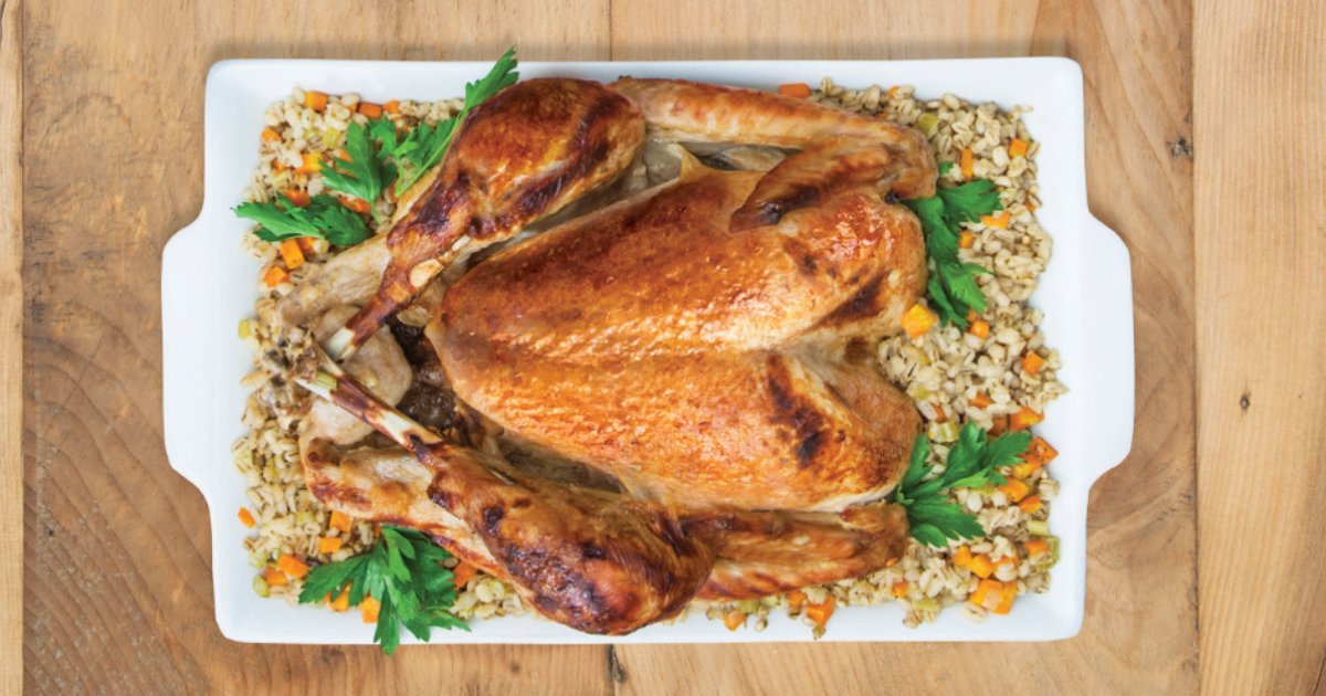 Roast turkey with garlic and pearl barley | Exceldor
