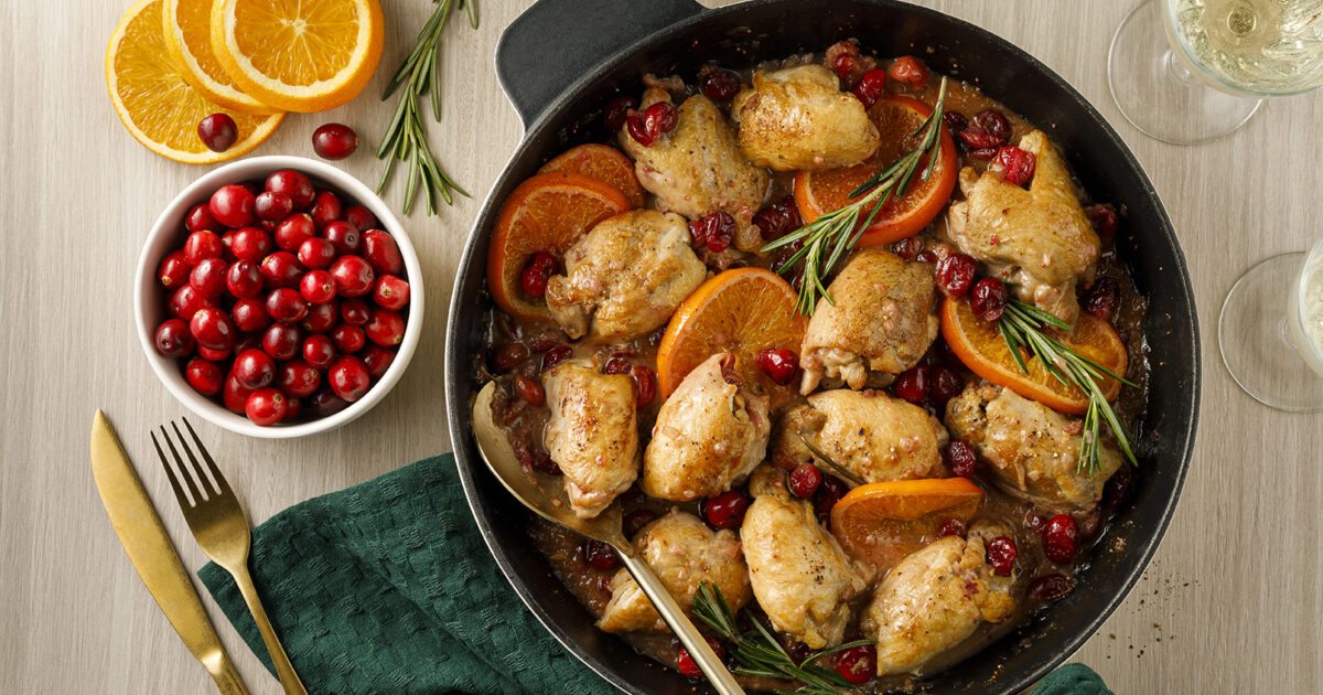 Chicken Thighs with Cranberries and Rosemary Recipe | Exceldor